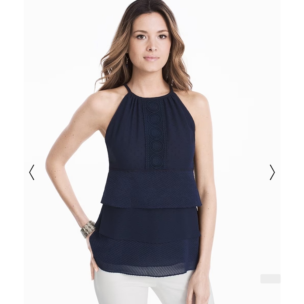 WHBM Layered Jacquard Shell Top